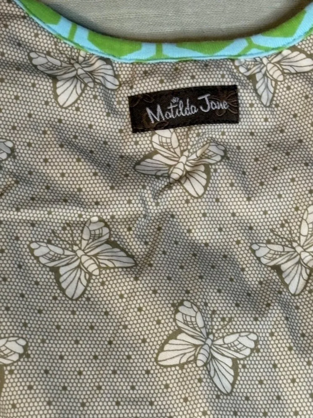 Matilda Jane Girls Size 4 Mixed Print Ruffle Dress Multicolor Floral & Butterfly - Picture 7 of 7